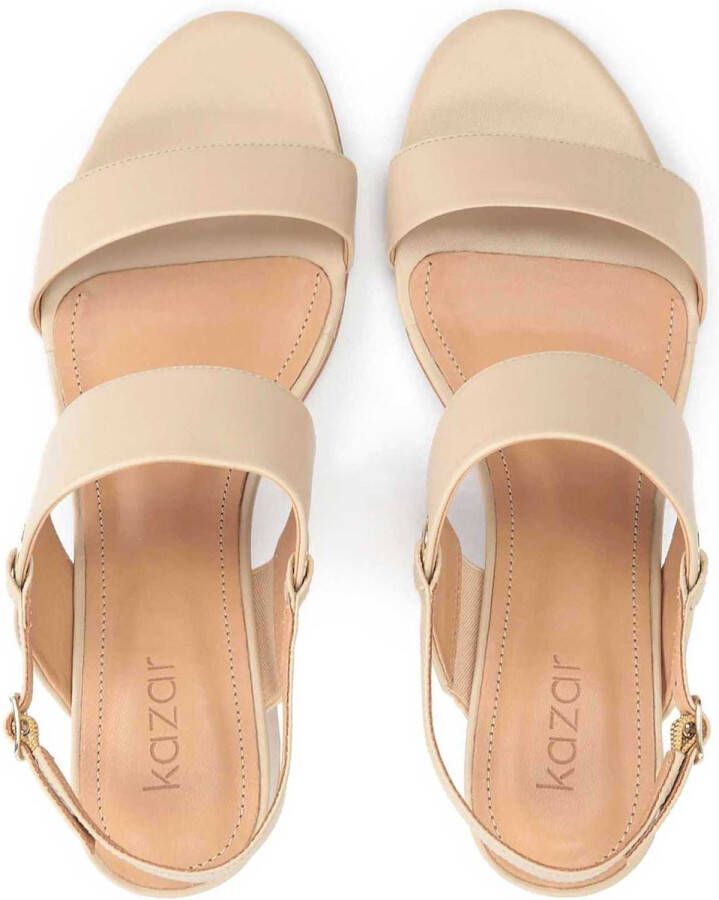 Kazar Beige Leren Sandalen Brede Hak Beige Dames - Foto 5