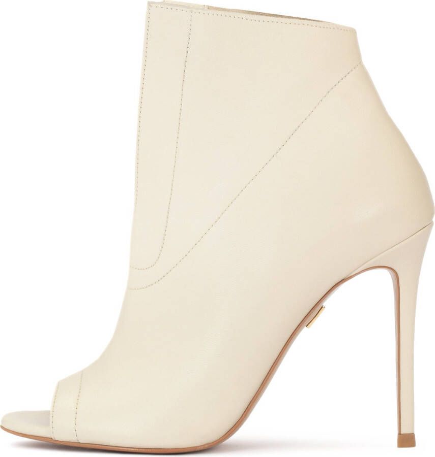 Kazar Beige peep toe laarsjes met uitsnijdingen aan de voorkant van het bovenwerk