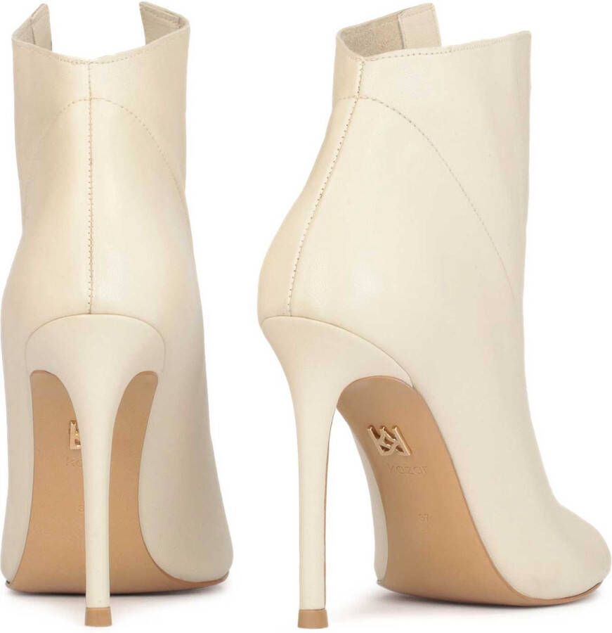 Kazar Beige peep toe laarsjes met uitsnijdingen aan de voorkant van het bovenwerk