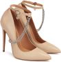 Kazar Beige pumps embellished with silver chain - Thumbnail 2