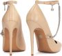 Kazar Beige pumps embellished with silver chain - Thumbnail 3