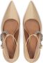 Kazar Beige pumps embellished with silver chain - Thumbnail 4