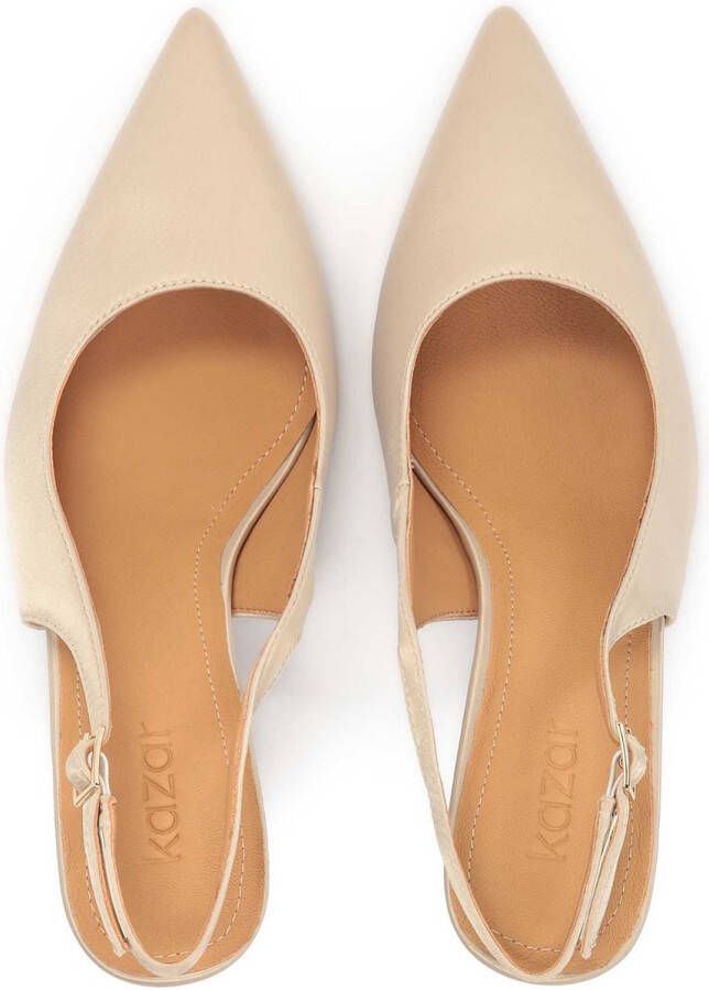Kazar Beige wedding pumps with pointed nose made of fabric