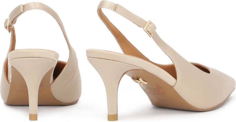 Kazar Beige wedding pumps with pointed nose made of fabric