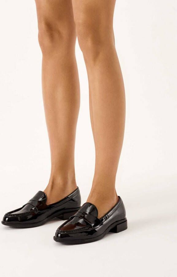 Kazar Black lacquered loafer flat shoes