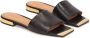 Kazar Black leather flip-flops with shiny heel - Thumbnail 6