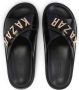Kazar Black leather mules with metal lettering - Thumbnail 4