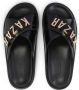 Kazar Zwarte leren muilen met metalen letters Black Dames - Thumbnail 4
