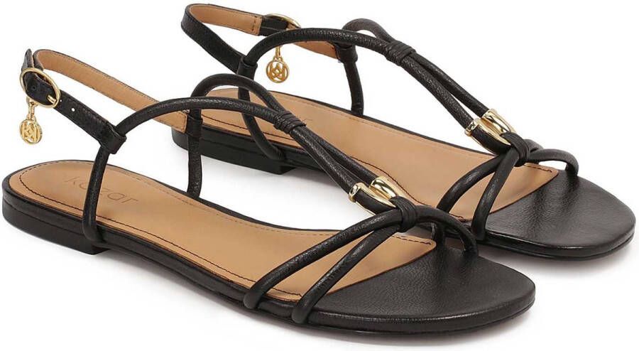 Kazar Zwarte leren sandalen met sieradenversiering Black Dames - Foto 2