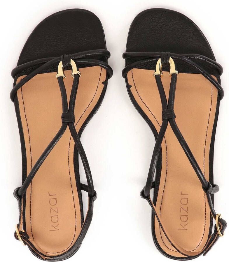 Kazar Black leather sandals with jewelry embellishment - Foto 4