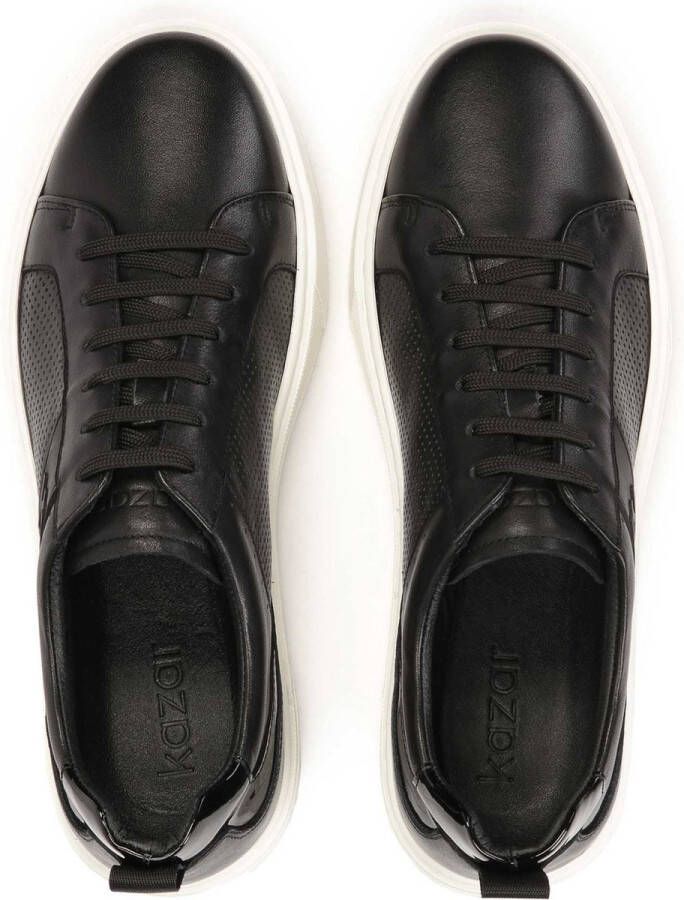 Kazar Black leather sneakers on a white sole