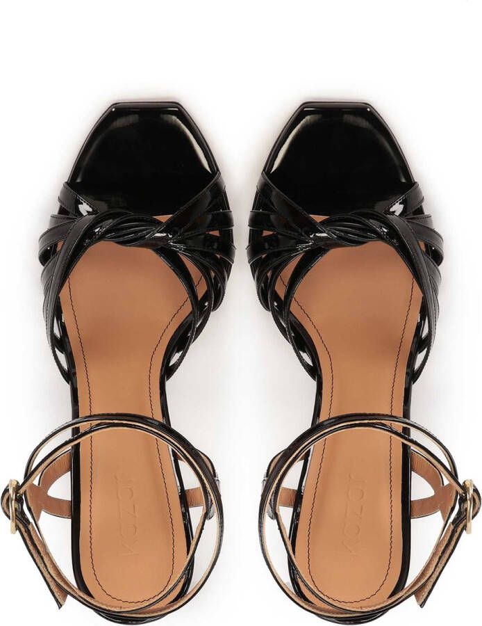 Kazar Black patent sandals with delicate straps