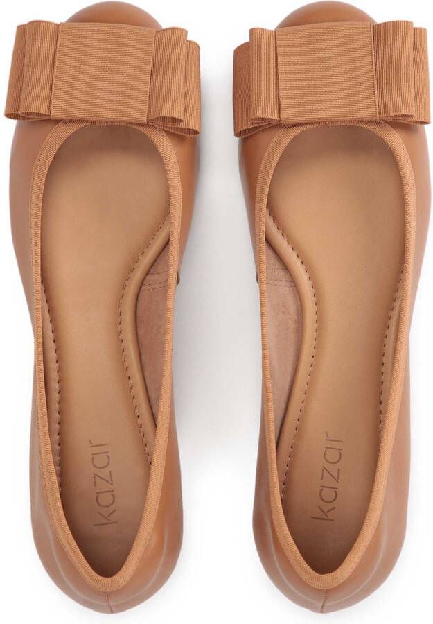 Kazar Brown ballerinas with a bow-tie on the front