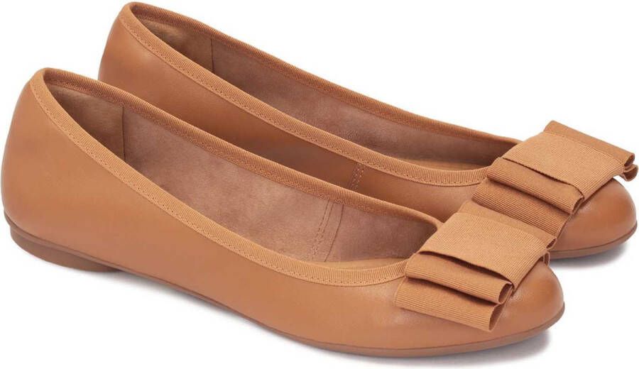 Kazar Brown ballerinas with a bow-tie on the front