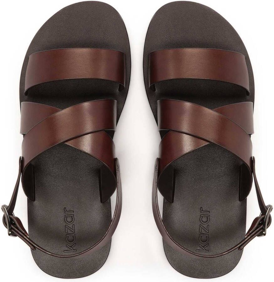 Kazar Brown leather sandals on a straight sole
