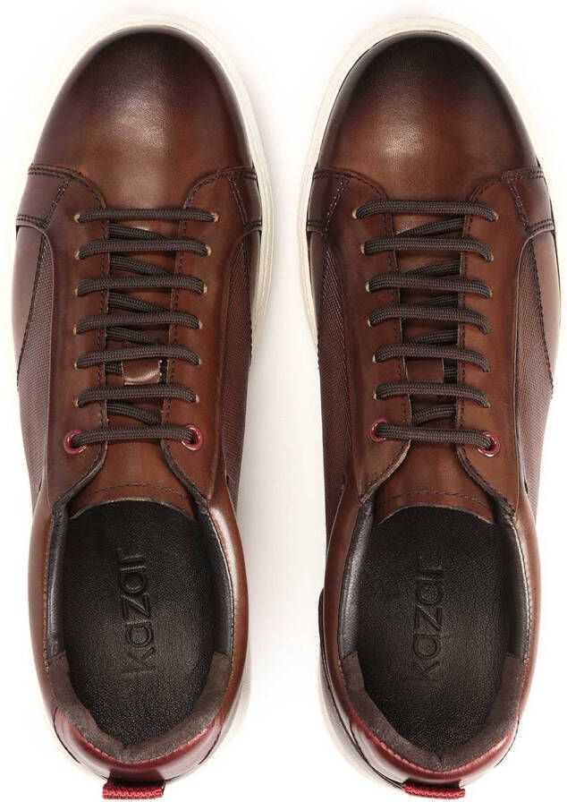 Kazar Brown leather sneakers on a white sole