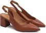 Kazar Brown pumps on a post with an open heel - Thumbnail 3