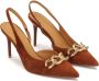Kazar Brown suede leather pumps with a metal decoration - Thumbnail 2