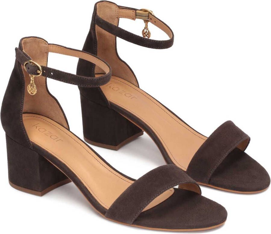 Kazar Brown suede sandals with a covered heel