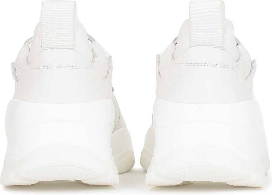 Kazar Comfortabele witte damessneakers van leer en stof