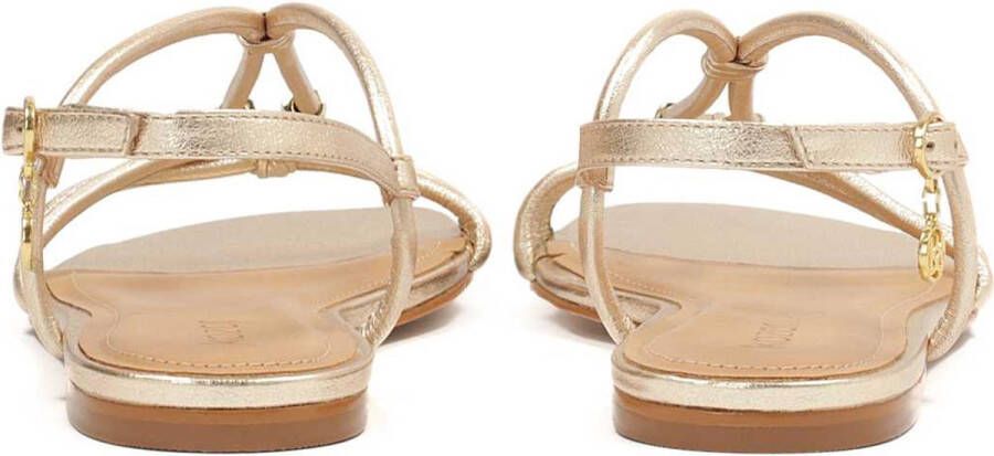 Kazar Comfortable gold sandals with metal embellishment