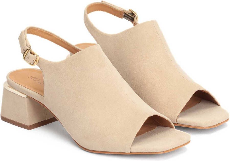 Kazar Dames beige klassieke comfortabele hak sandalen