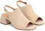 Kazar Dames beige klassieke comfortabele hak sandalen - Thumbnail 4