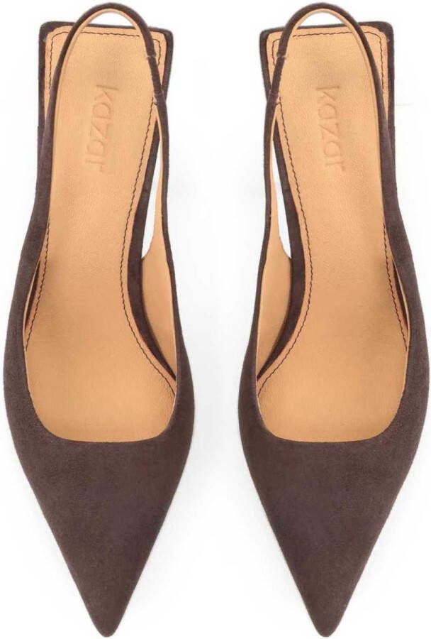 Kazar Escarpins marron foncé à talon ouvert sur un talon original - Foto 6