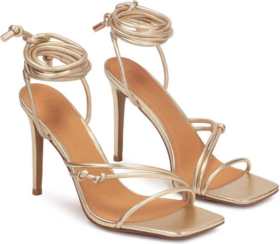 Kazar Elegant gold sandals with slender heels