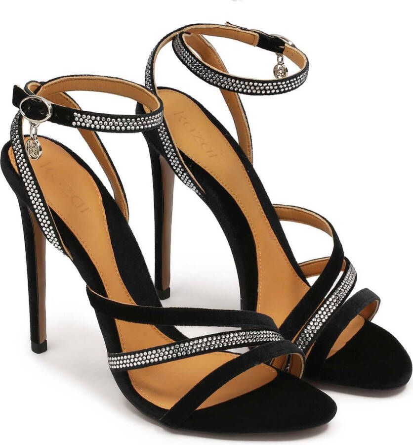 Kazar Elegant sandals with crystals on a high stiletto heel