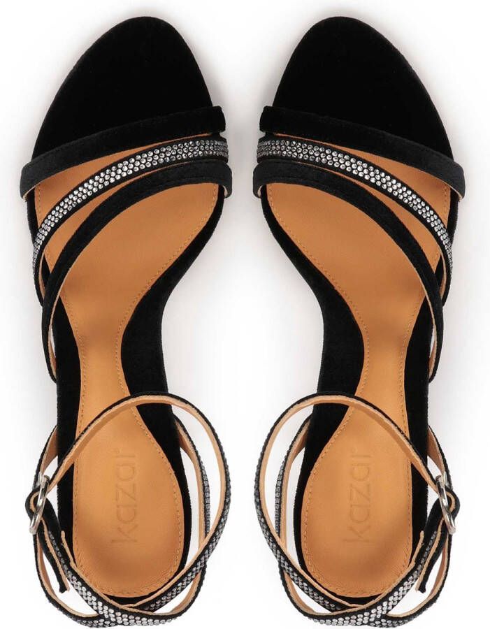 Kazar Elegant sandals with crystals on a high stiletto heel