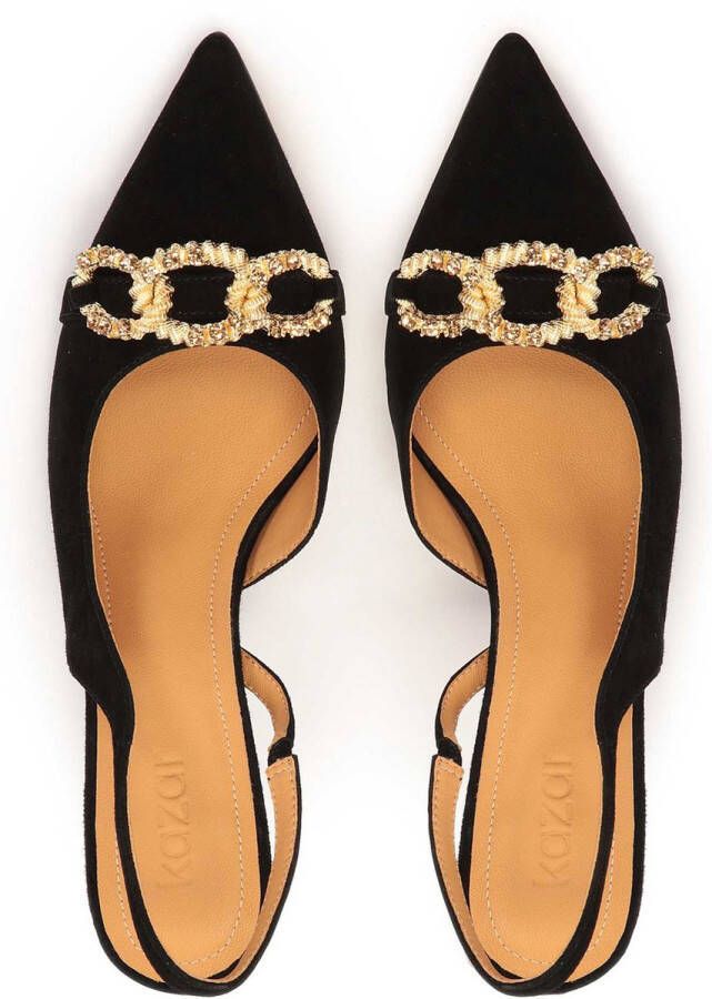 Kazar Elegant suede pumps decorated with chain