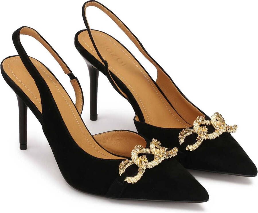 Kazar Elegant suede pumps decorated with chain