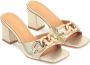 Kazar Dames elegante gouden muiltjes op een comfortabele hak Yellow Dames - Thumbnail 5