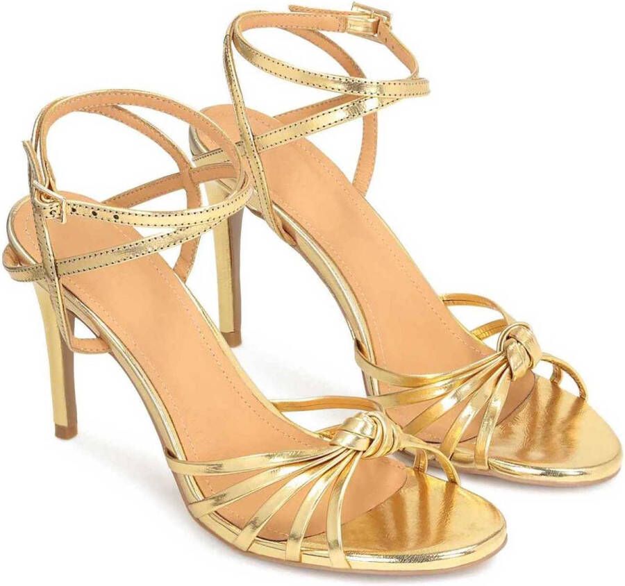 Kazar Elegante gouden sandalen met schuine bandjes