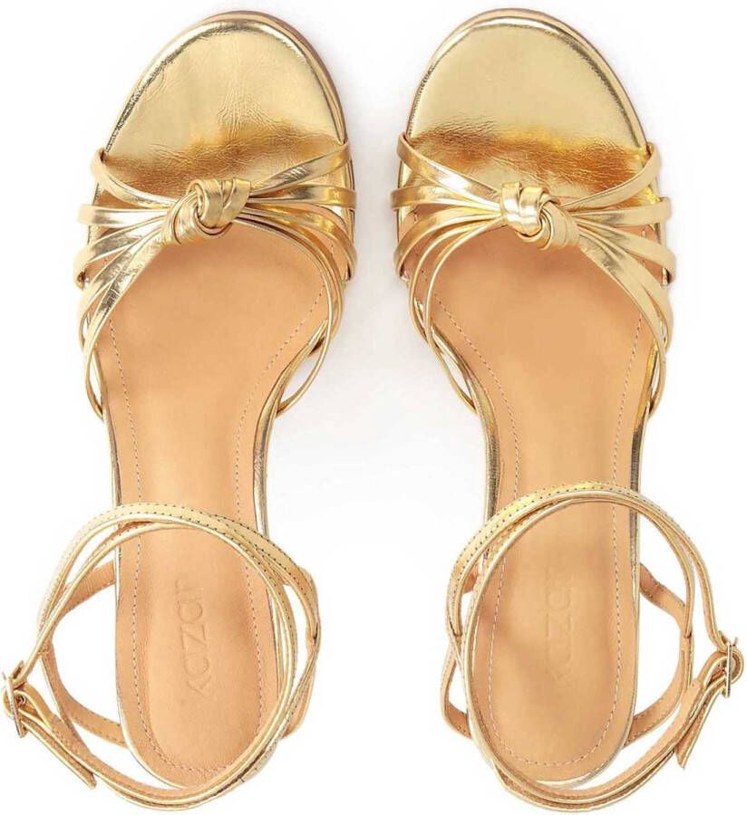 Kazar Elegante gouden sandalen met schuine bandjes