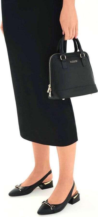 Kazar Elegante zwarte pumps met een versiering op de voorkant