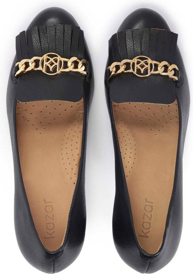 Kazar Elegante zwarte pumps op een blokhak versierd met ketting - Foto 4