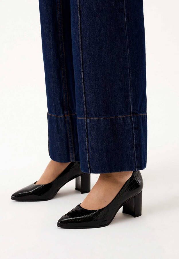 Kazar Embossed patent leather pumps