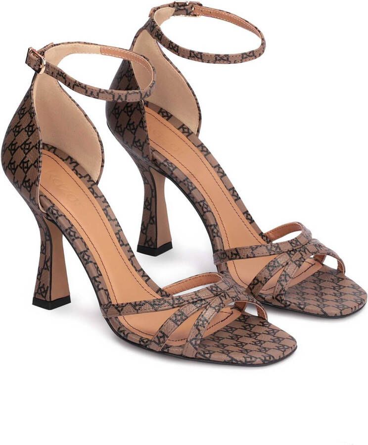 Kazar Exceptional sandals on a stiletto with a covered heel in monograms