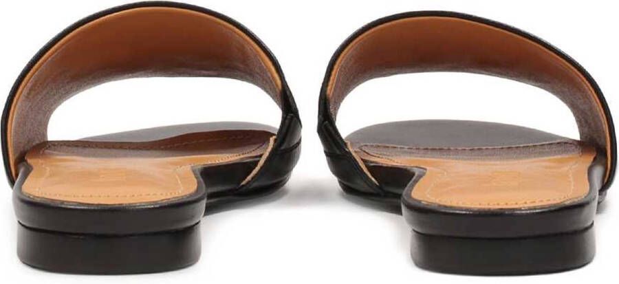 Kazar Flat leather mules decorated with a monogram