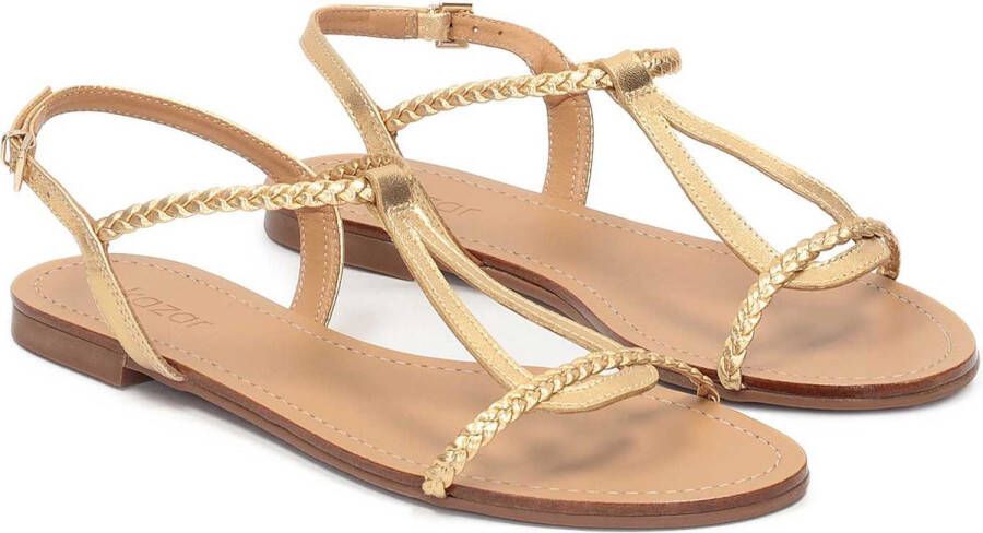 Kazar Gold sandals on a flat sole