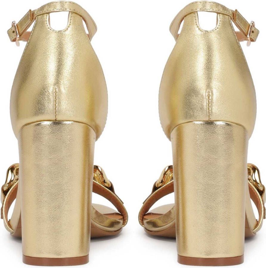 Kazar Golden block heel sandals with a covered heel
