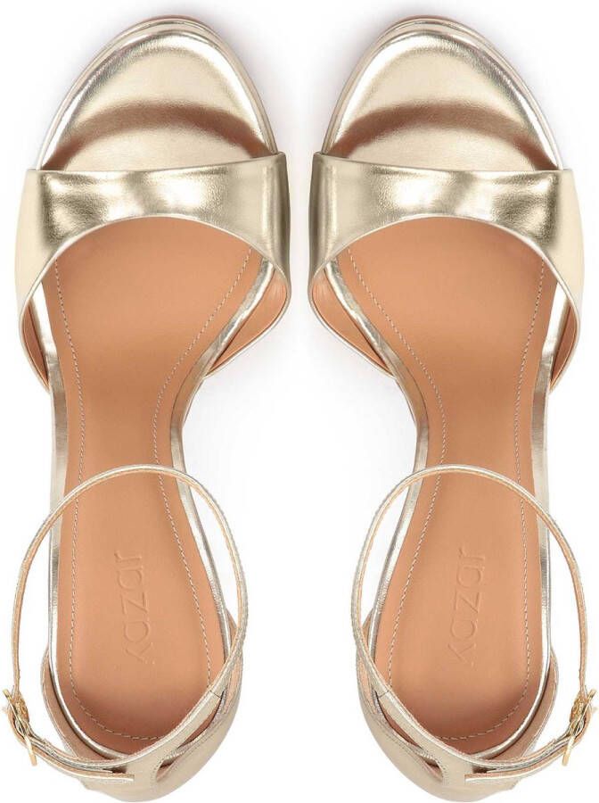 Kazar Golden leather sandals with a strap around the ankle