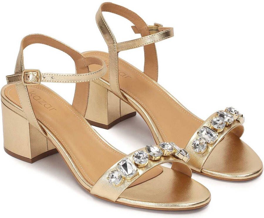 Kazar Golden sandals decorated with large crystals