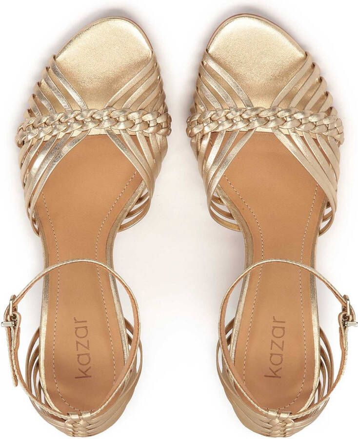 Kazar Golden sandals with woven straps