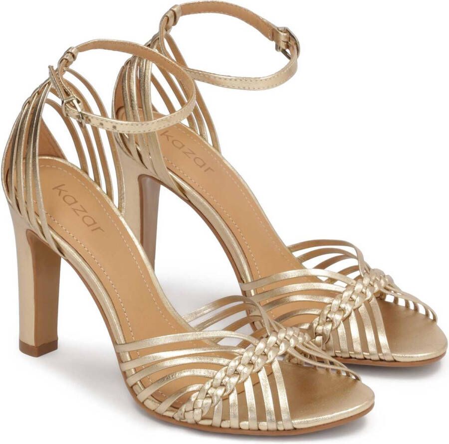 Kazar Golden sandals with woven straps