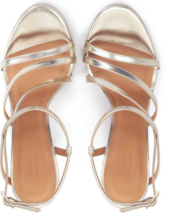 Kazar Gouden damessandalen op een slanke stiletto