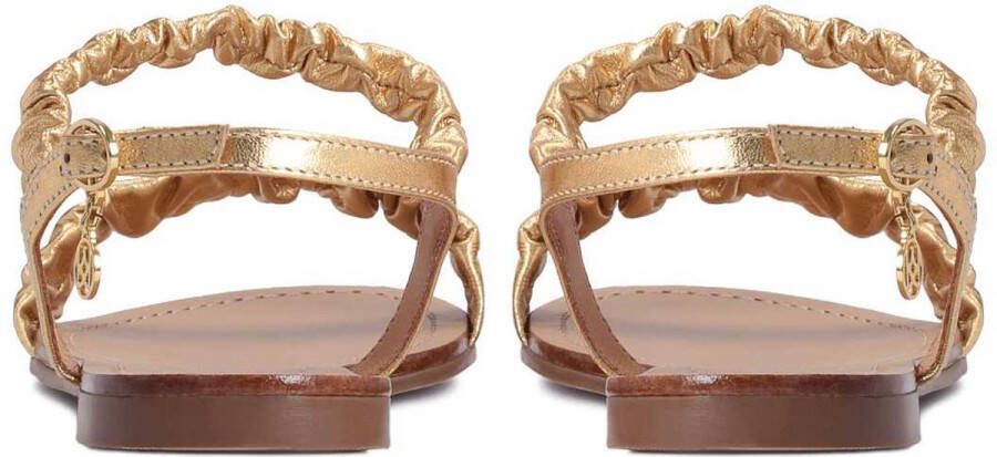 Kazar Gouden leren sandalen met platte zool - Foto 4