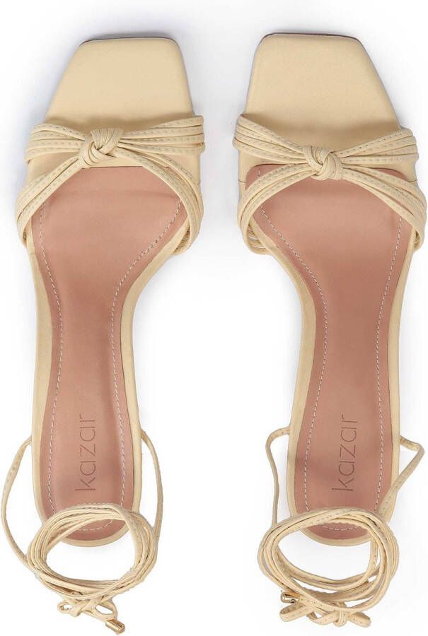 Kazar Heldere gele nerfleer gebonden sandalen